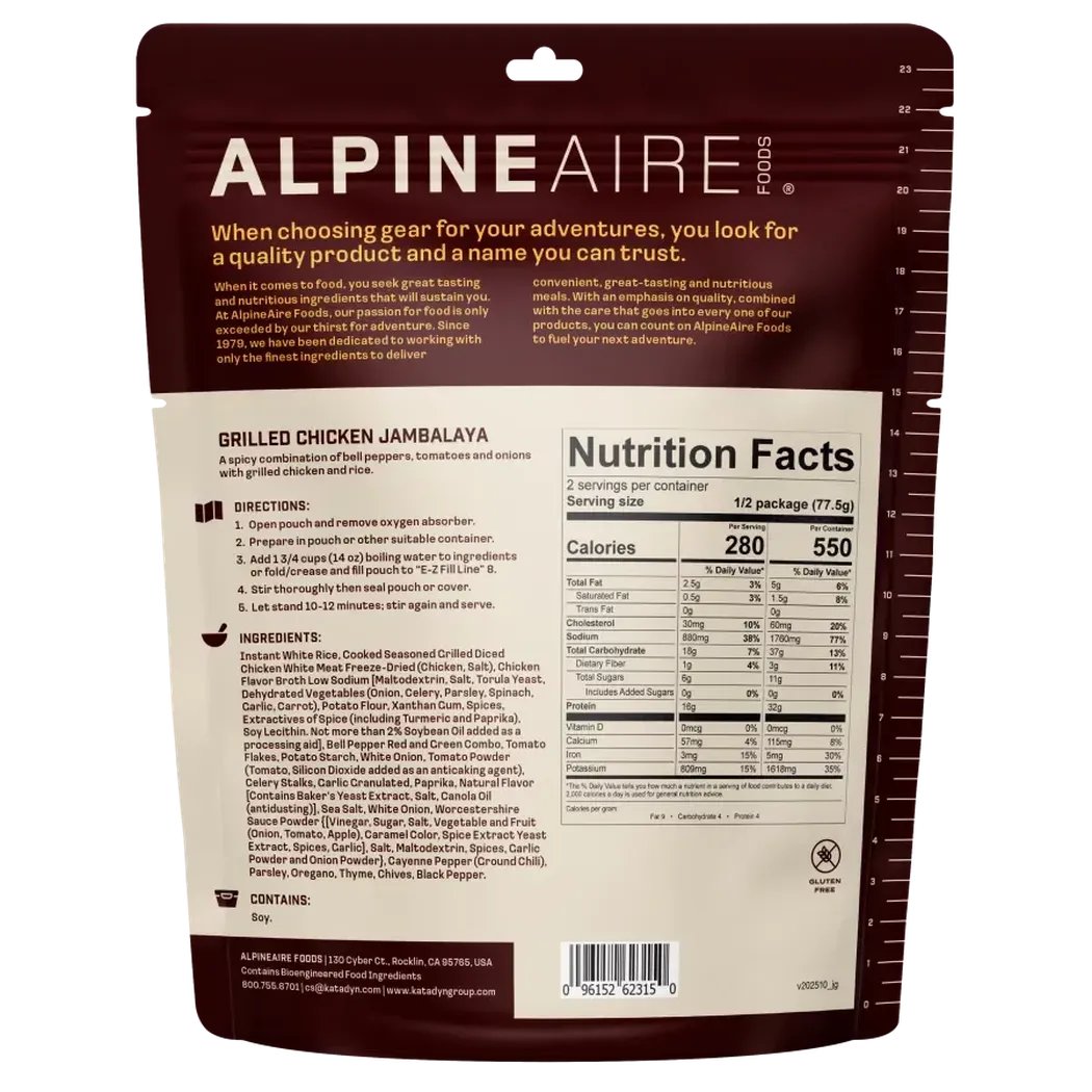 AlpineAire Grilled Chicken Jambalaya-Food - Backpacking-Appalachian Outfitters