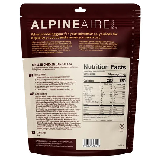 AlpineAire Grilled Chicken Jambalaya-Food - Backpacking-Appalachian Outfitters