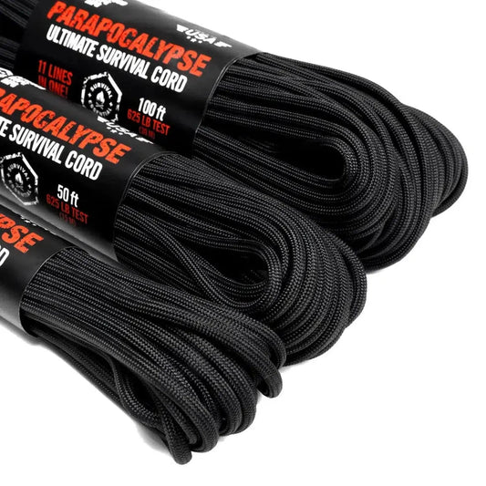 Atwood Rope Parapocalypse Ultimate Survival Cord - 625 LB - 4MM X 50 FT-Climbing - Ropes-Atwood Rope-Black-Appalachian Outfitters