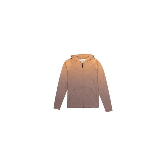 Front view of the Belong Designs Women's Core Traverse Tek Hoodie ZIP in Lone Peak Amber with a white background.