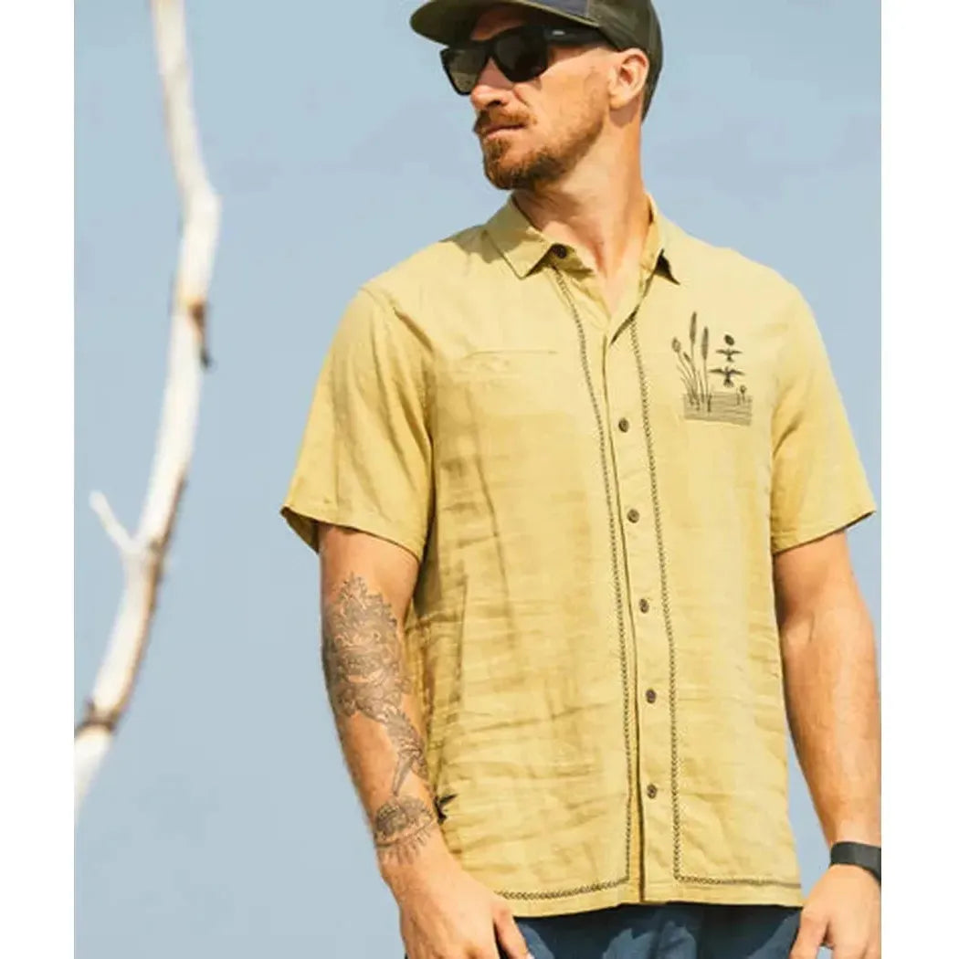 Jetty Men's Marshall Embroidered Linen Shirt-Men's - Clothing - Tops-Jetty-Appalachian Outfitters