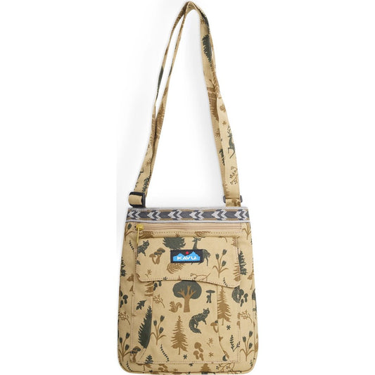 Front view of the Kavu Keeper in Off Trail showing the nature print and adjustable strap against a white background.
