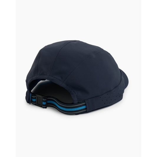 Back view of the Kuhl AirKuhl Cap in Pirate Blue showing the adjustable strap and perforated side panel against a white background.