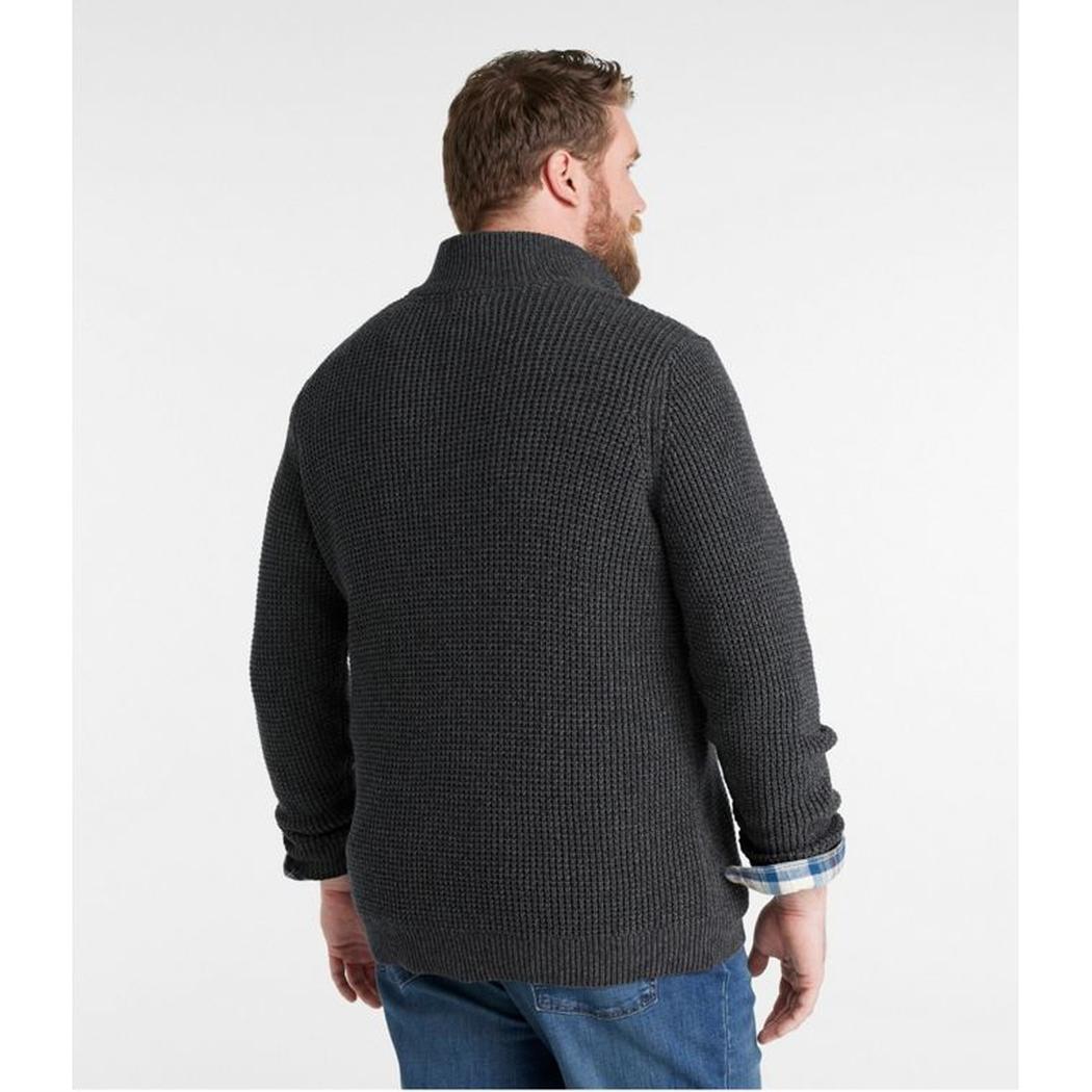 L.L.Bean Men's Organic Cotton Waffle Quarter Zip Sweater-Men's - Clothing - Tops-L.L.Bean-Appalachian Outfitters