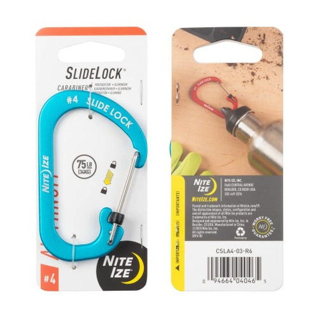 SlideLock Carabiner Aluminum #4-Camping - Accessories-Nite Ize-Blue-Appalachian Outfitters