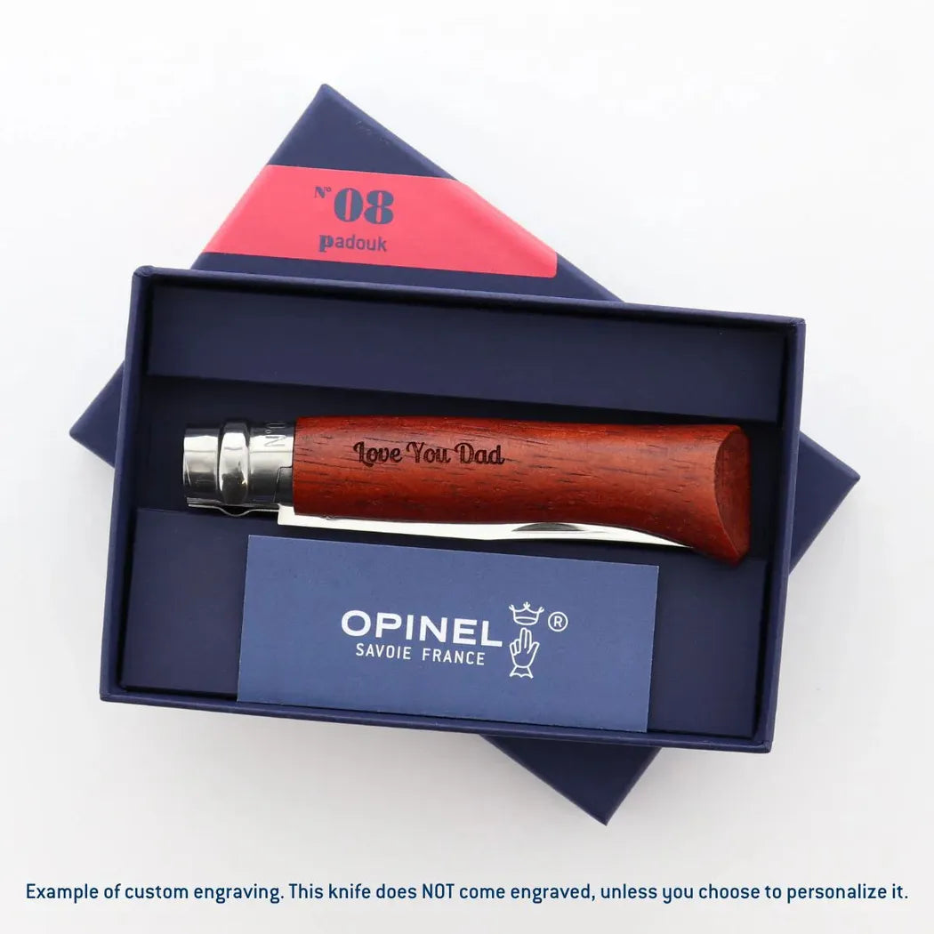 Opinel No.08 Polished Stainless Steel Folding Knife | Padouk-Camping - Accessories - Knives-Opinel-Appalachian Outfitters