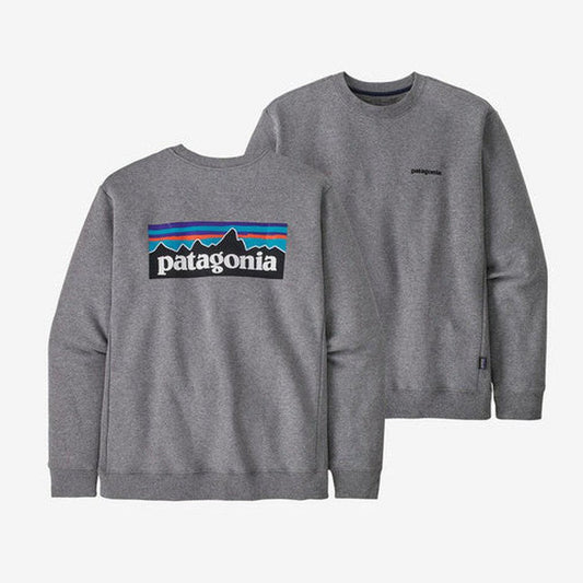 Patagonia Men's P-6 Logo Uprisal Crew Sweatshirt-Men's - Clothing - Tops-Gravel Heather-S-Appalachian Outfitters