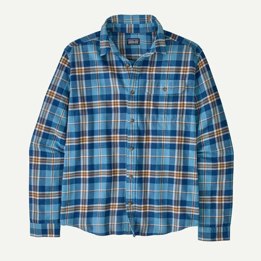 Patagonia Men's Long Sleeve Cotton in Conversion Light Weight Fjord Flannel Shirt-Men's - Clothing - Tops-Patagonia-Prime: Shore Blue-M-Appalachian Outfitters