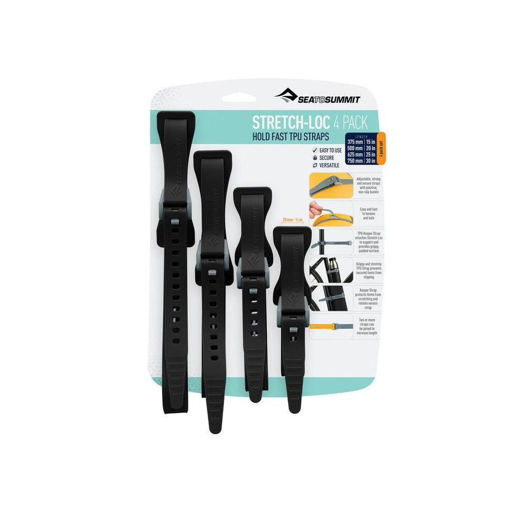 Stretch-Loc TPU Straps Set - 4 Pack-Camping - Accessories-Sea To Summit-Black-Appalachian Outfitters