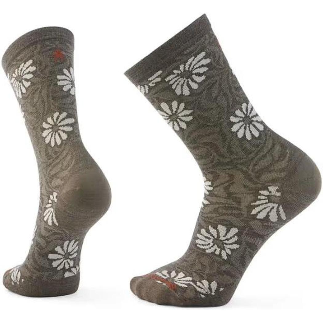 Smartwool Everyday Floral Crew Socks-Accessories - Socks - Men's-Smartwool-Taupe-S-Appalachian Outfitters