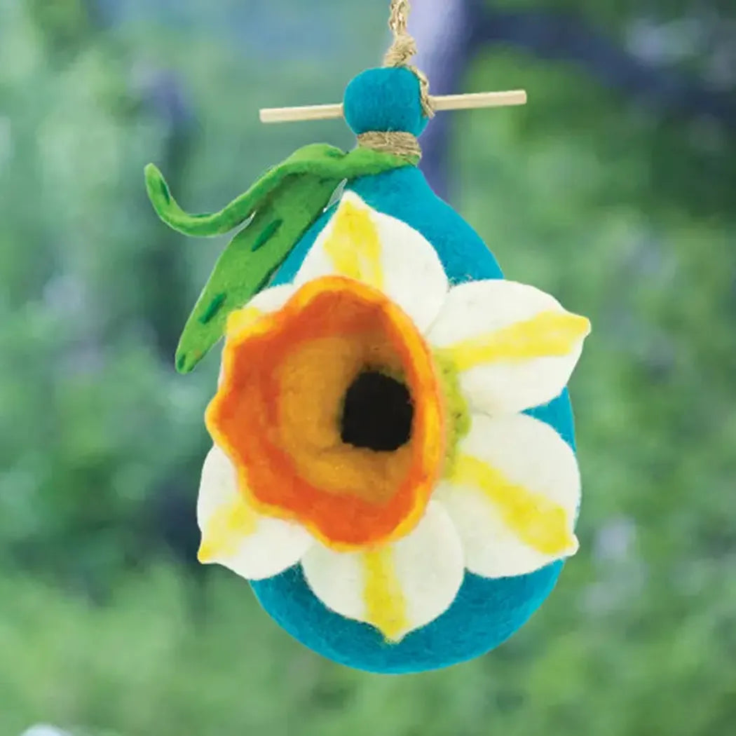 Wild Woolies Daffodil Birdhouse-Accessories - Novelty - Decor-Wild Woolies-Appalachian Outfitters