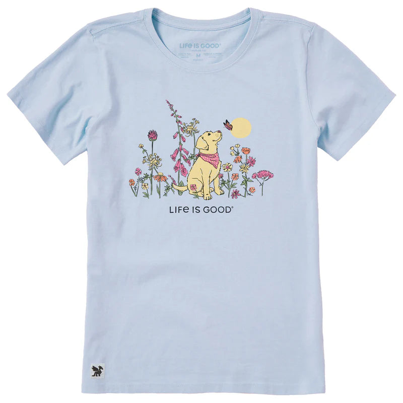 Women's Dog Among Wildflowers Short Sleeve Crusher-LITE Tee