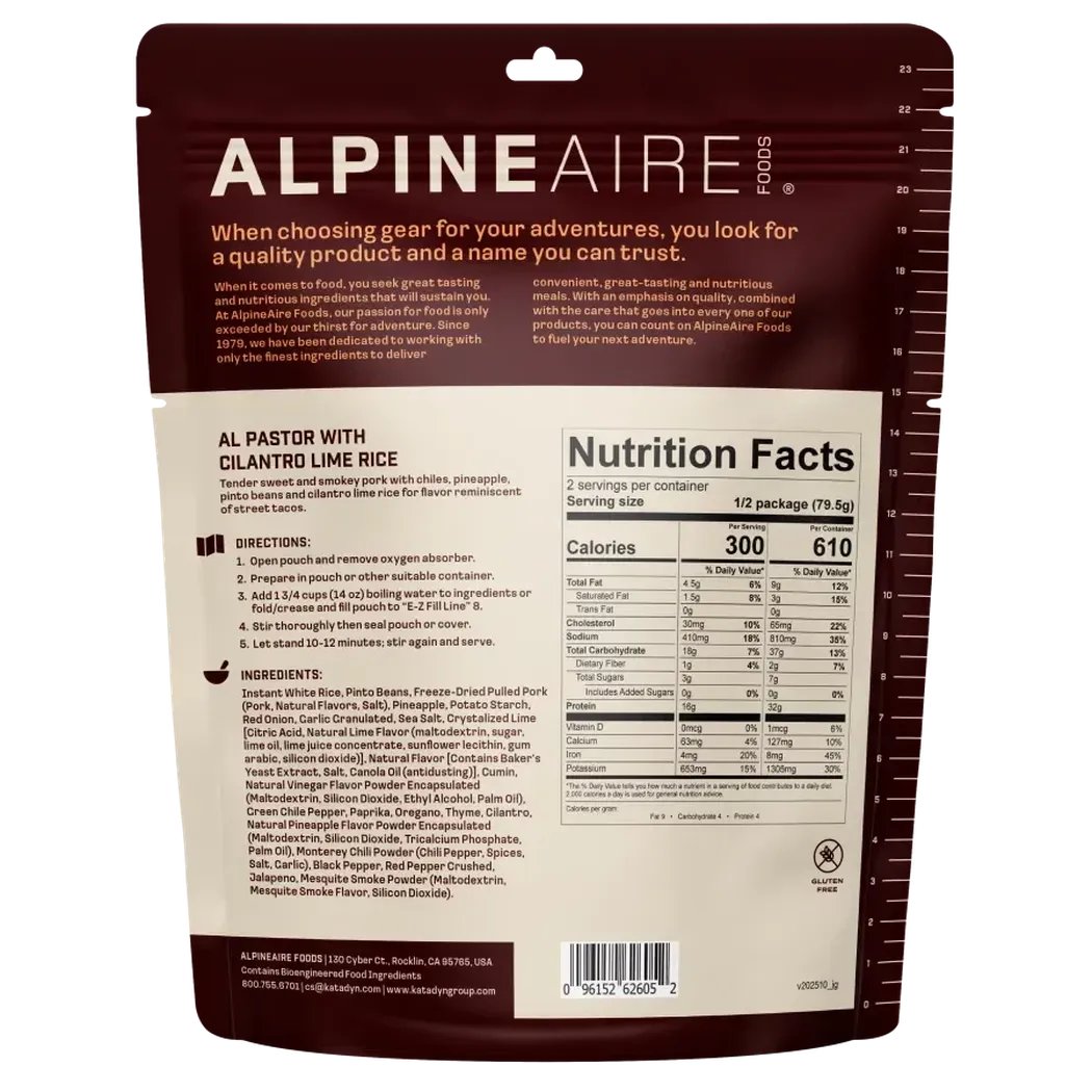 AlpineAire Al Pastor with Cilantro Lime Rice-Food - Backpacking-Appalachian Outfitters