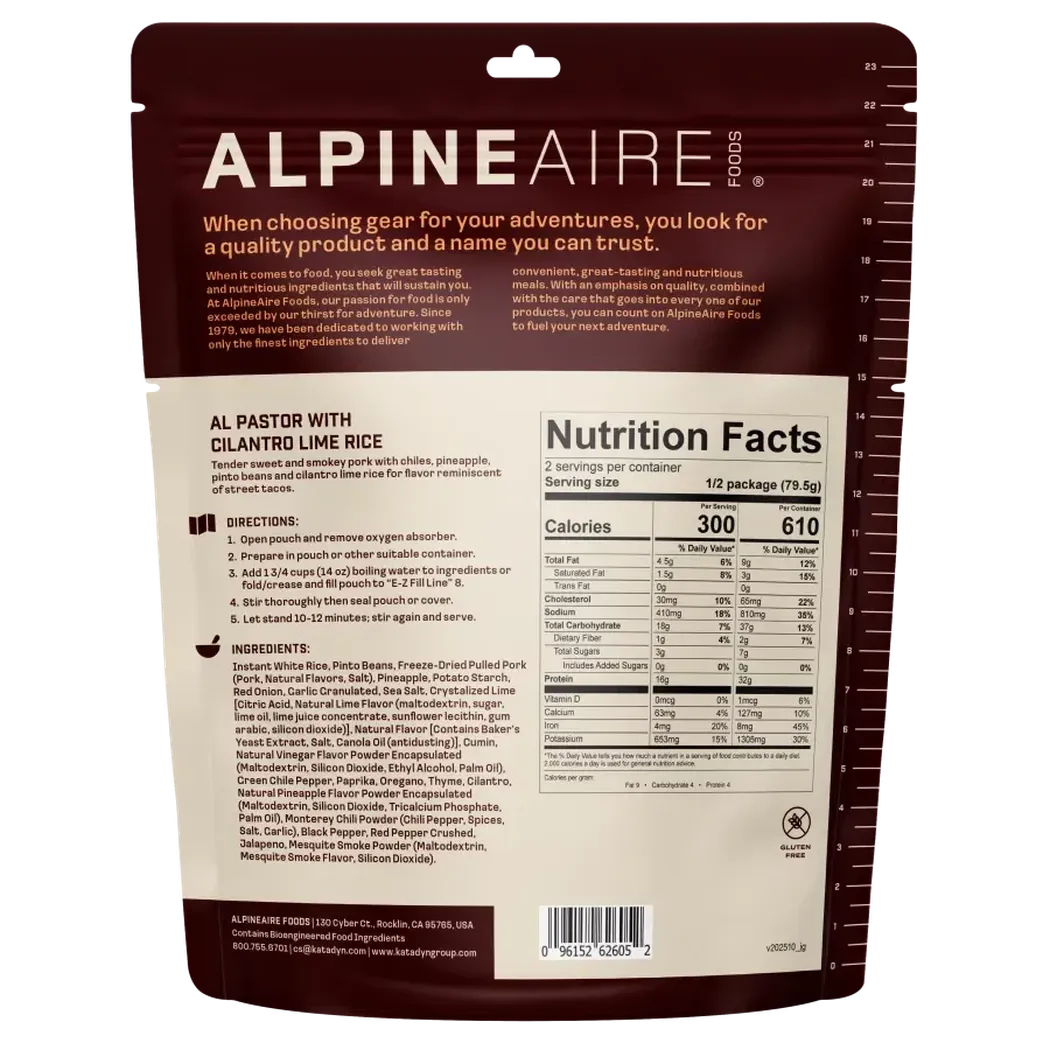 AlpineAire Al Pastor with Cilantro Lime Rice-Food - Backpacking-AlpineAire-Appalachian Outfitters