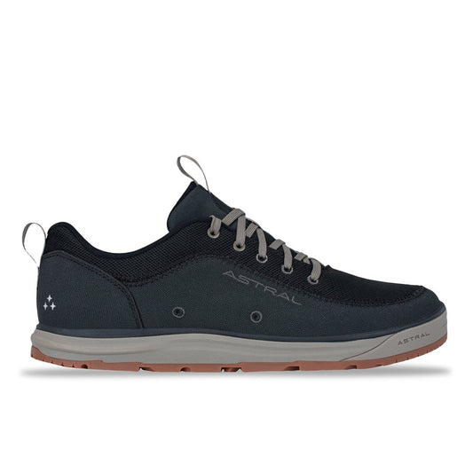 Side view of the Astral Men's Brewer 3.0 in Treefrog Tan showing the laced upper and rubber outsole.