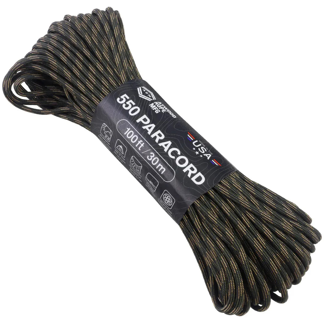 Atwood Rope Paracord - 550 LB - 4MM X 100 FT - Camos and Black-Camping - Accessories - Rope and Cordage-Atwood Rope-Code Talker-Appalachian Outfitters