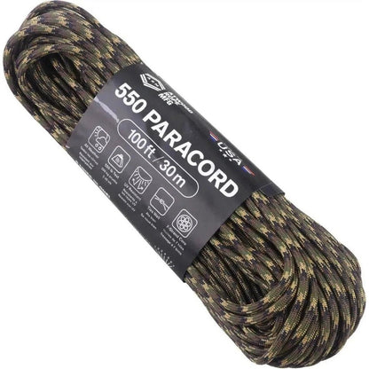 Atwood Rope Paracord - 550 LB - 4MM X 100 FT - Camos and Black-Camping - Accessories - Rope and Cordage-Ground War-Appalachian Outfitters