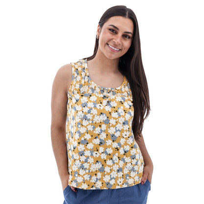 Aventura Women's Essex Print Tank-Women's - Clothing - Tops-Aventura-Gold-S-Appalachian Outfitters