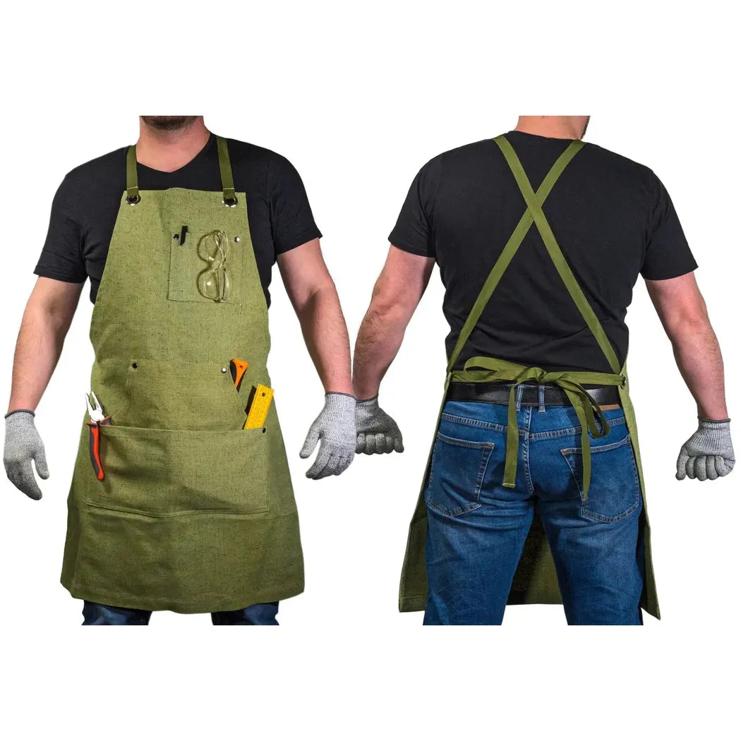 Beavercraft Adjustable Green Canvas Work Apron-Camping - Accessories-Beavercraft-Appalachian Outfitters