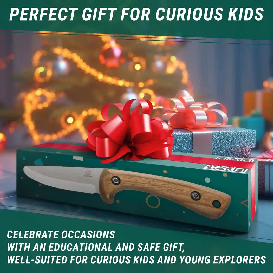 Beavercraft Carbon Steel Blued-Blade Bushcraft Knife Knife for Kids with Leather Sheath-Camping - Accessories - Knives-Beavercraft-Appalachian Outfitters
