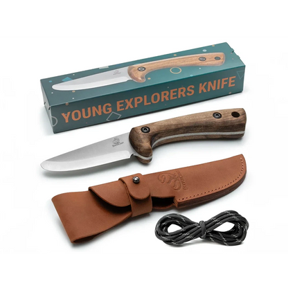 Beavercraft Carbon Steel Blued-Blade Bushcraft Knife Knife for Kids with Leather Sheath-Camping - Accessories - Knives-Beavercraft-Appalachian Outfitters
