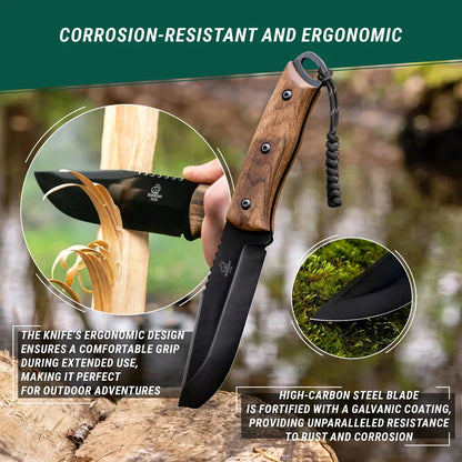 Beavercraft Dusk-Carbon Steel Bushcraft Knife With Ferro Rod And LeatherSheath-Camping - Accessories - Knives-Beavercraft-Appalachian Outfitters