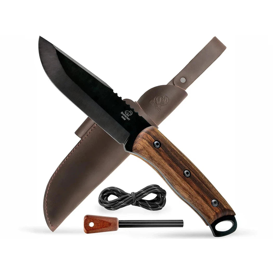 Beavercraft Dusk-Carbon Steel Bushcraft Knife With Ferro Rod And LeatherSheath-Camping - Accessories - Knives-Beavercraft-Appalachian Outfitters
