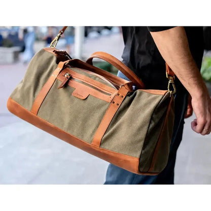Beavercraft Journey - Canvas and Leather Travel Luggage Duffel Bag-Accessories - Bags-Beavercraft-Appalachian Outfitters