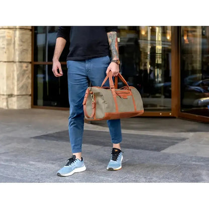 Beavercraft Journey - Canvas and Leather Travel Luggage Duffel Bag-Accessories - Bags-Beavercraft-Appalachian Outfitters