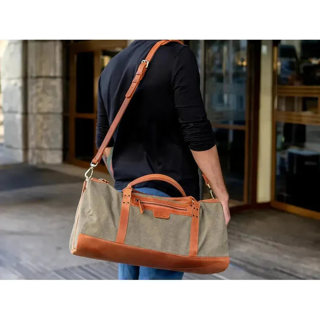 Beavercraft Journey - Canvas and Leather Travel Luggage Duffel Bag-Accessories - Bags-Beavercraft-Appalachian Outfitters