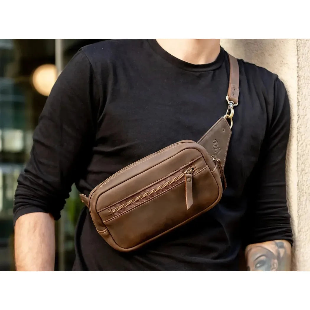Beavercraft Quest - Leather Waist Bag Fanny Pack Bum Bag for Men and Women-Accessories - Bags-Beavercraft-Appalachian Outfitters