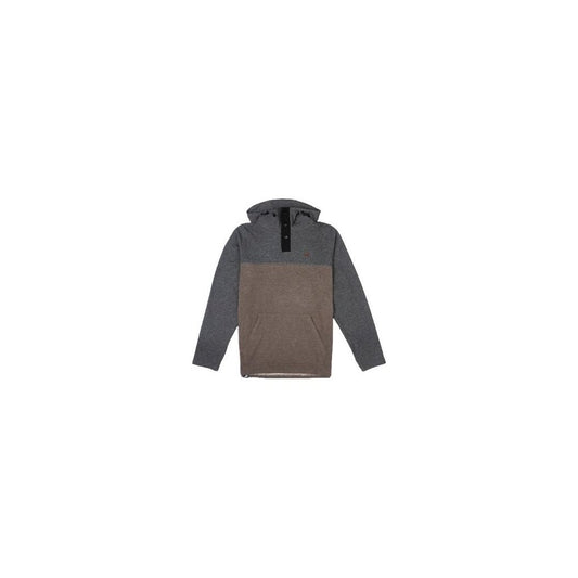 Front view of the Belong Designs Men's Powell Fleece Hoodie in Vintage Ash showing the two-tone design against a white background.
