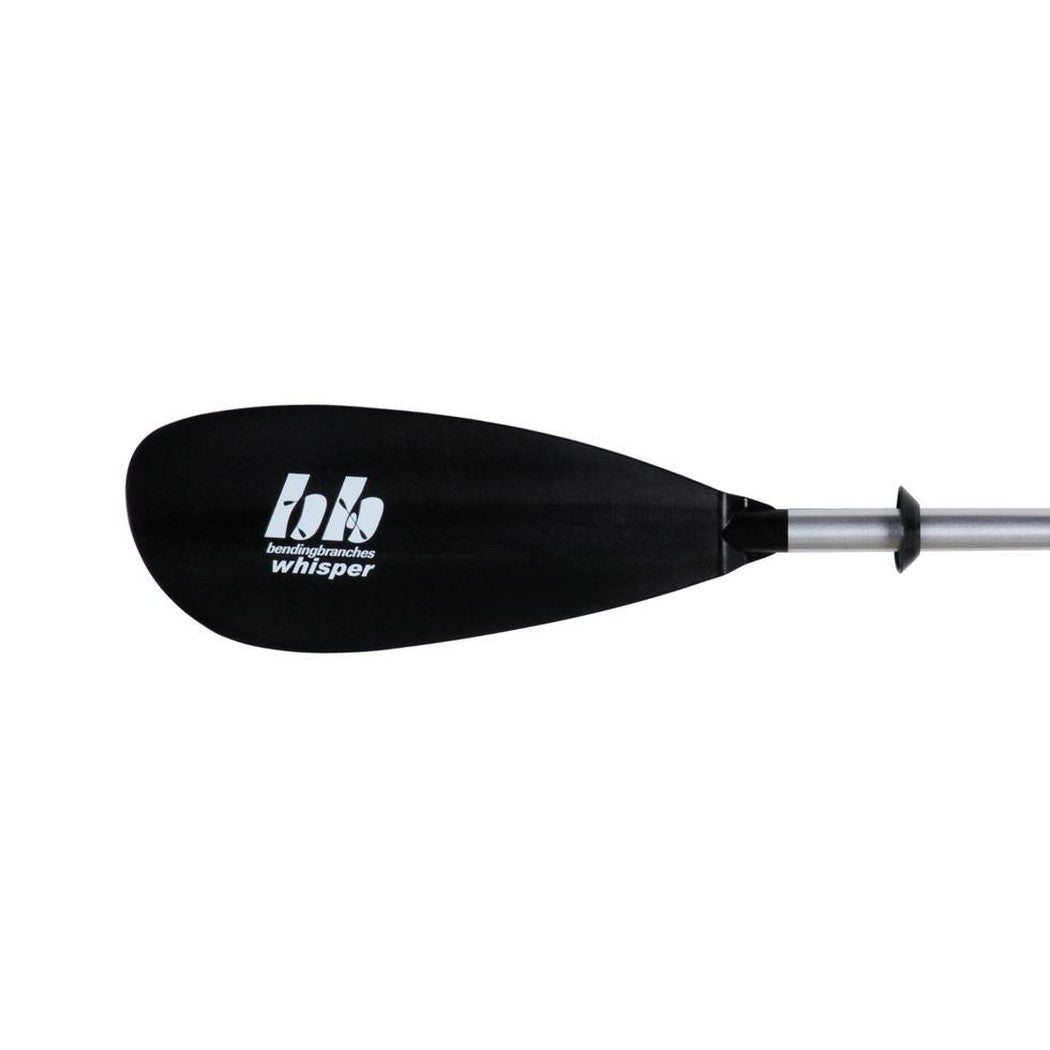A black Bending Branches Whisper AS paddle shown from a side angle against a white background.