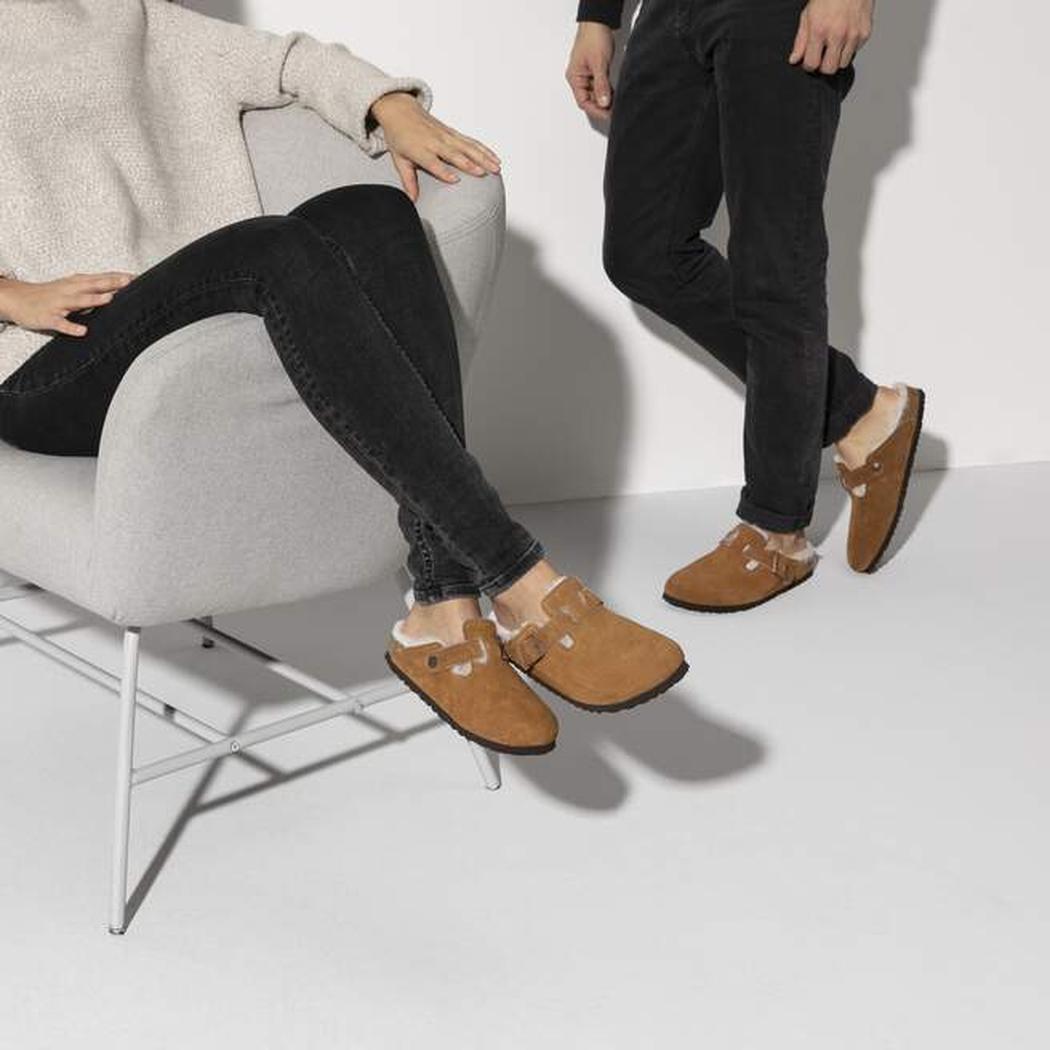 Birkenstock Boston Shearling Suede Leather-Women's - Footwear - Sandals-Birkenstock-Appalachian Outfitters