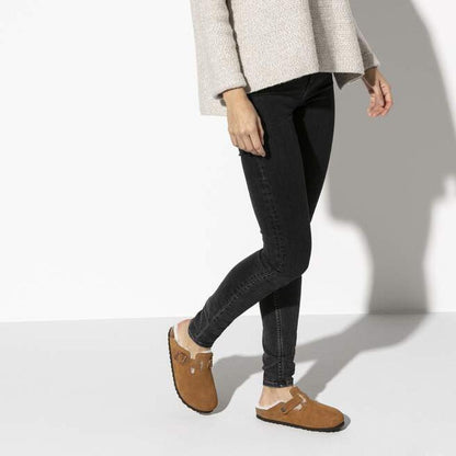 Birkenstock Boston Shearling Suede Leather-Women's - Footwear - Sandals-Birkenstock-Appalachian Outfitters