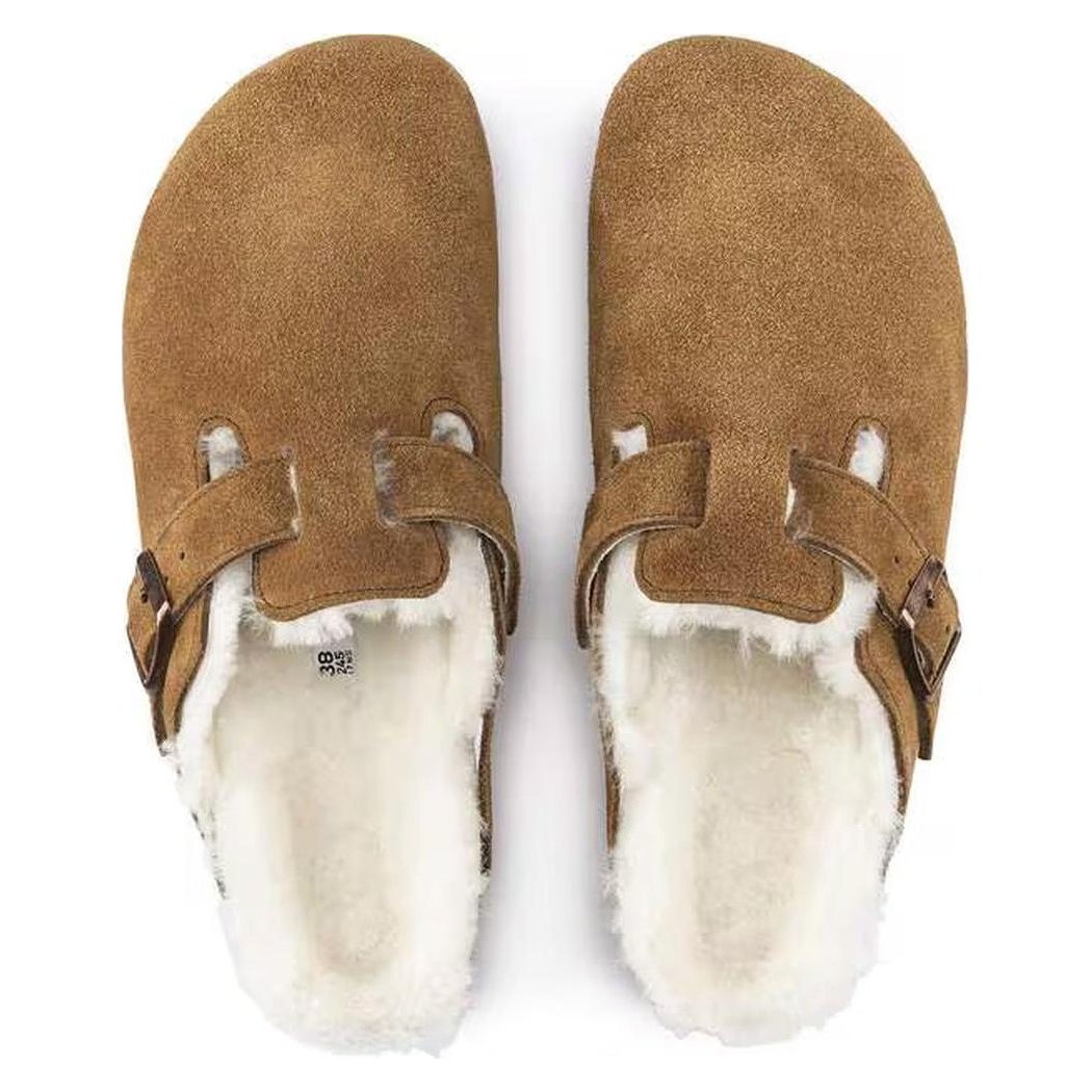 Birkenstock Boston Shearling Suede Leather-Women's - Footwear - Sandals-Appalachian Outfitters