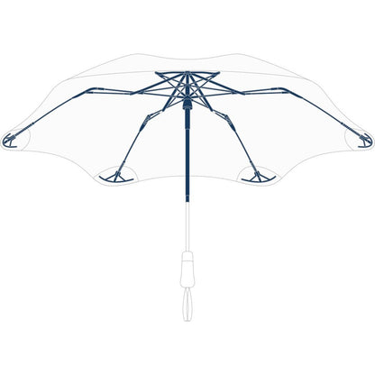 A top-down view of the Blunt Metro umbrella in Black, showing its frame and canopy against a white background.