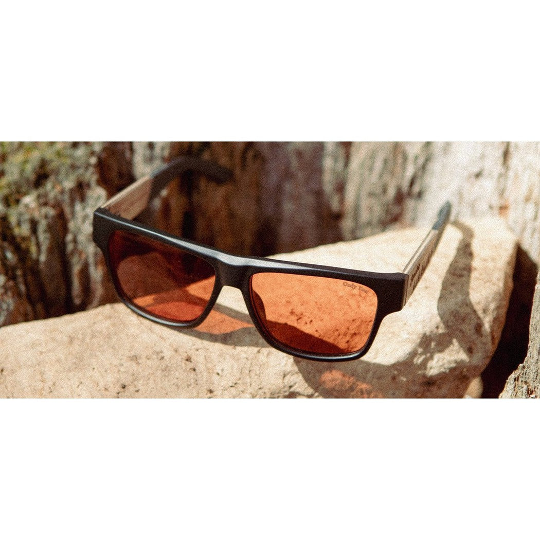 Camp Eyewear Cliff - Smokey Bear-Accessories - Sunglasses-Camp Eyewear-Matte Black-Amber Polarized-Appalachian Outfitters