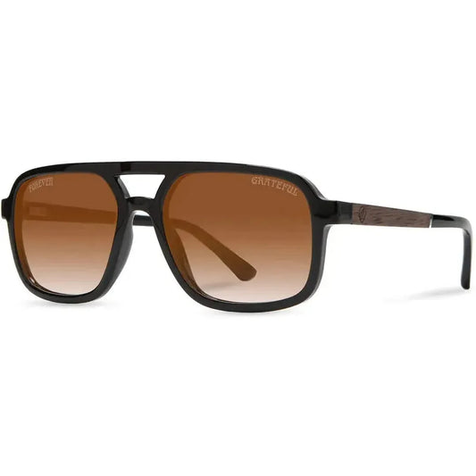 Camp Eyewear Glacier: Grateful Dead Stealie Edition-Accessories - Eyewear - Sunglasses-Camp Eyewear-Black // Grateful Dead Stealie Engraved-Basic Brown Fade Polarized-Appalachian Outfitters