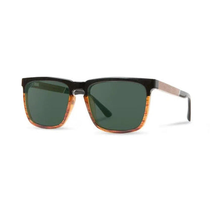 Ridge sunglasses from Camp Eyewear with black frames and dark lenses, shown from front against a white background.