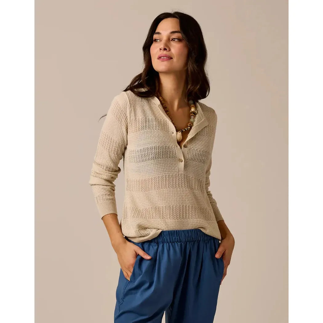 Carve Designs Women's Amara Pointelle Sweater-Women's - Clothing - Tops-Carve Designs-Birch-M-Appalachian Outfitters