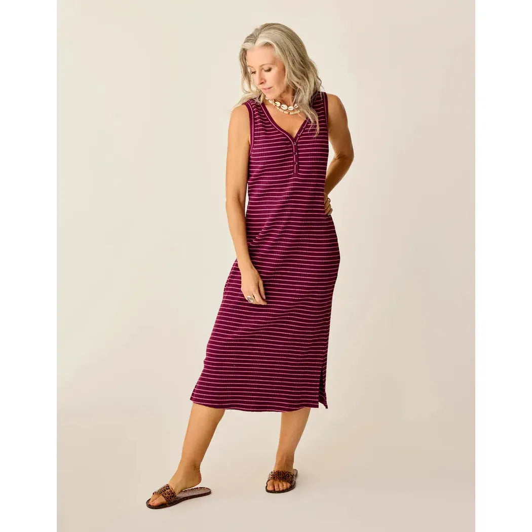 Carve Designs Women's Elodie Rib Dress-Women's - Clothing - Dresses-Carve Designs-Nirvana Stripe-S-Appalachian Outfitters