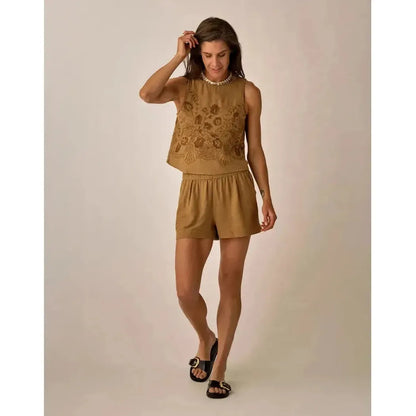 Carve Designs Women's Hellie Linen Short-Women's - Clothing - Bottoms-Carve Designs-Appalachian Outfitters