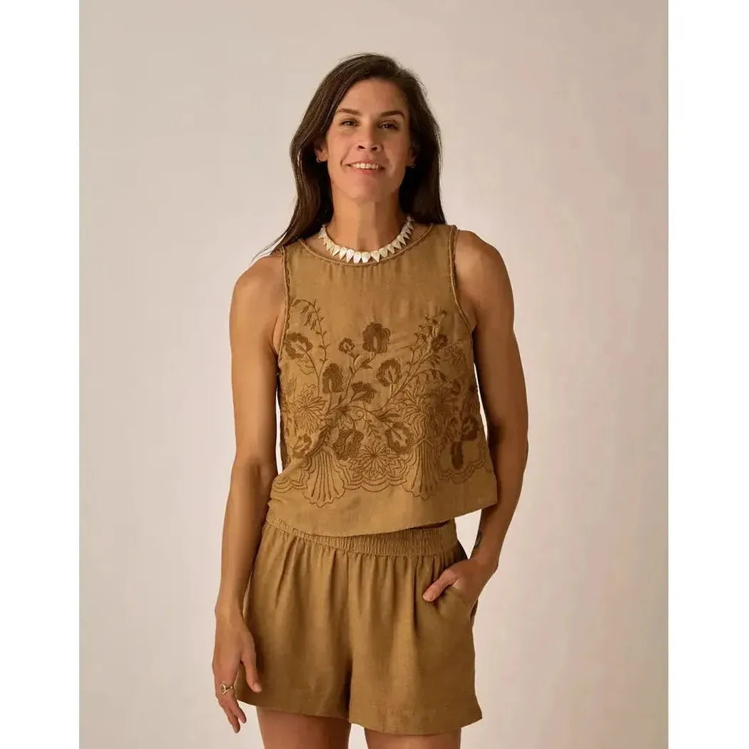 Carve Designs Women's Lou Linen Tank-Women's - Clothing - Tops-Carve Designs-Golden Chambray-XS-Appalachian Outfitters