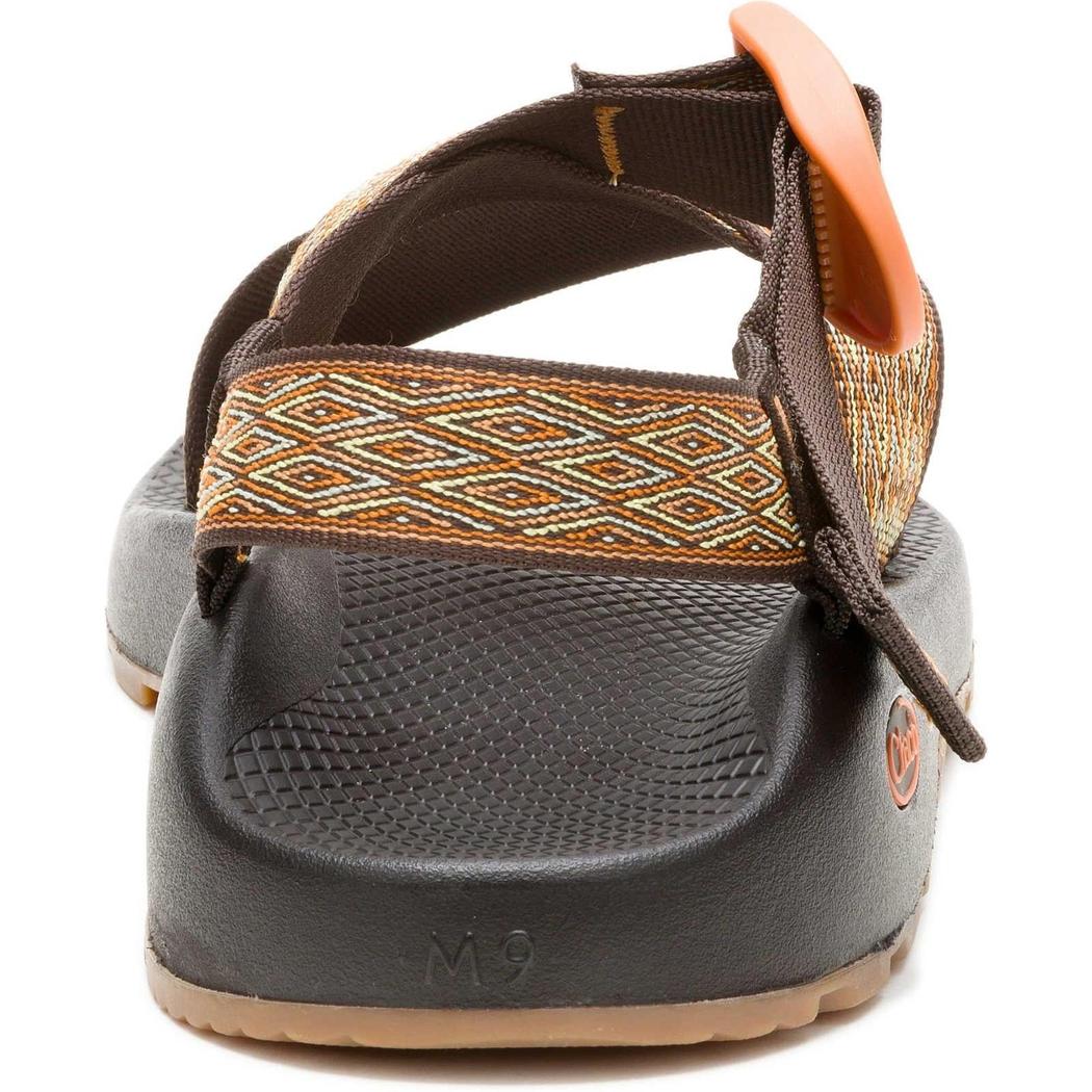 Back view of the Chaco Men's Mega Z/1 Wide-Strap Classic in Summit Coffee showing the woven strap and textured sole against a white background.