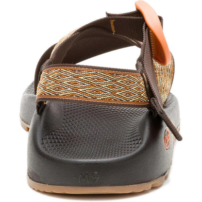 Back view of the Chaco Men's Mega Z/1 Wide-Strap Classic in Summit Coffee showing the woven strap and textured sole against a white background.