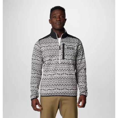 Columbia Sportswear Men's Sweater Weather Printed Half Zip-Men's - Clothing - Jackets & Vests-Columbia Sportswear-Dark Stone Madras Tonal-M-Appalachian Outfitters
