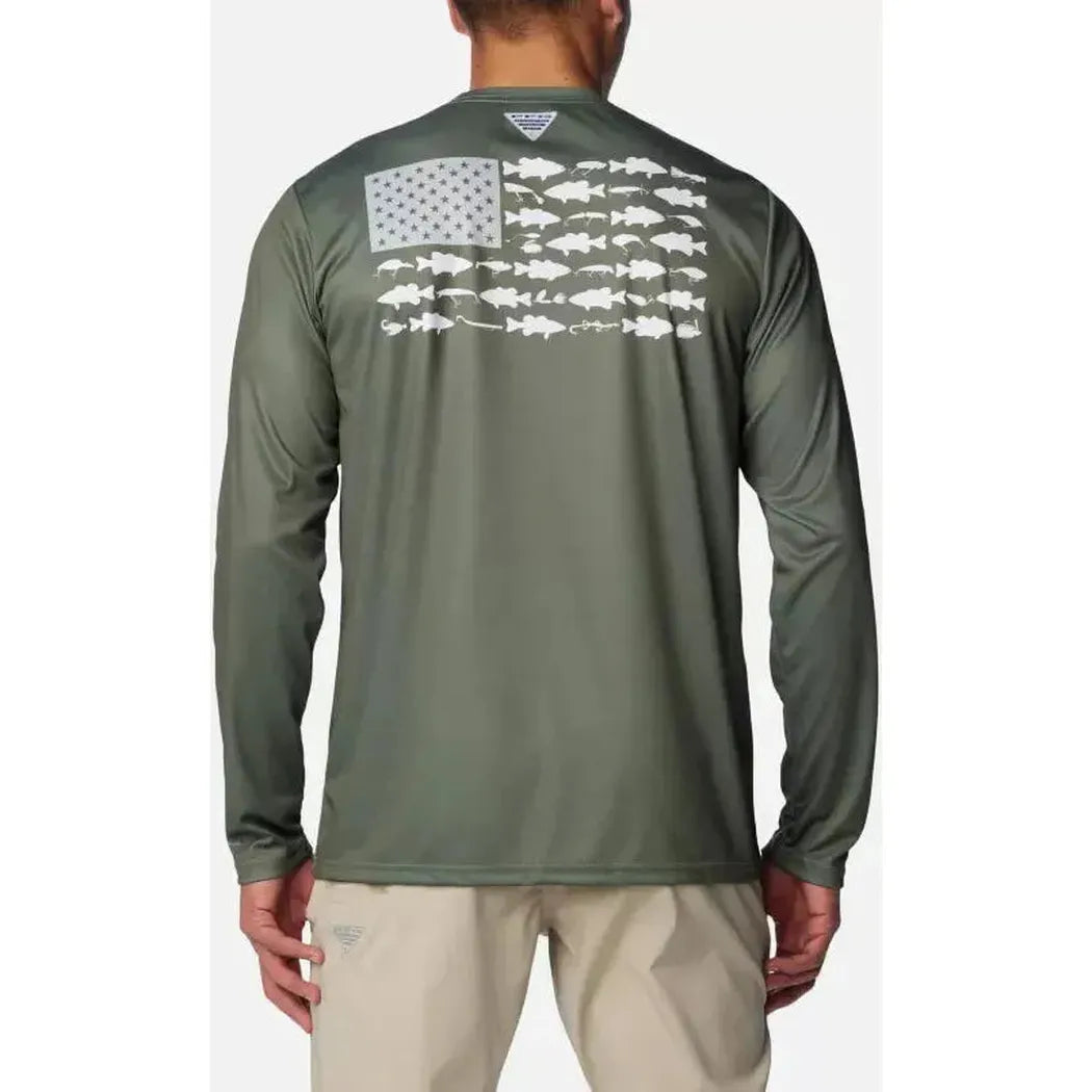 Columbia Sportswear Men's Terminal Tackle PFG Fish Flag Long Sleeve-Men's - Clothing - Tops-Columbia Sportswear-Cypress-M-Appalachian Outfitters