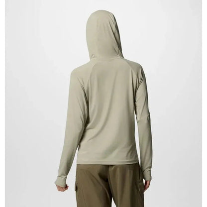 Back view of the Columbia Sportswear Women's Skien Valley Hoodie in White against a plain white background.