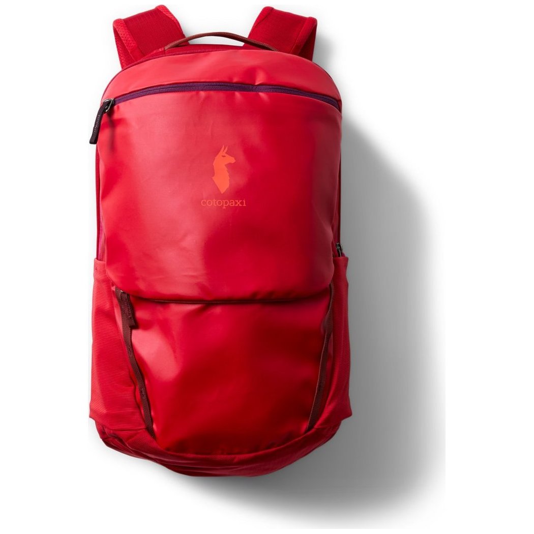 Front view of the Cotopaxi Allpa 26L Daypack in Blue Spruce/Abyss with a white background.